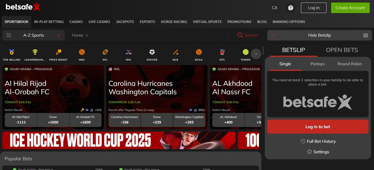 Betsafe Homepage 