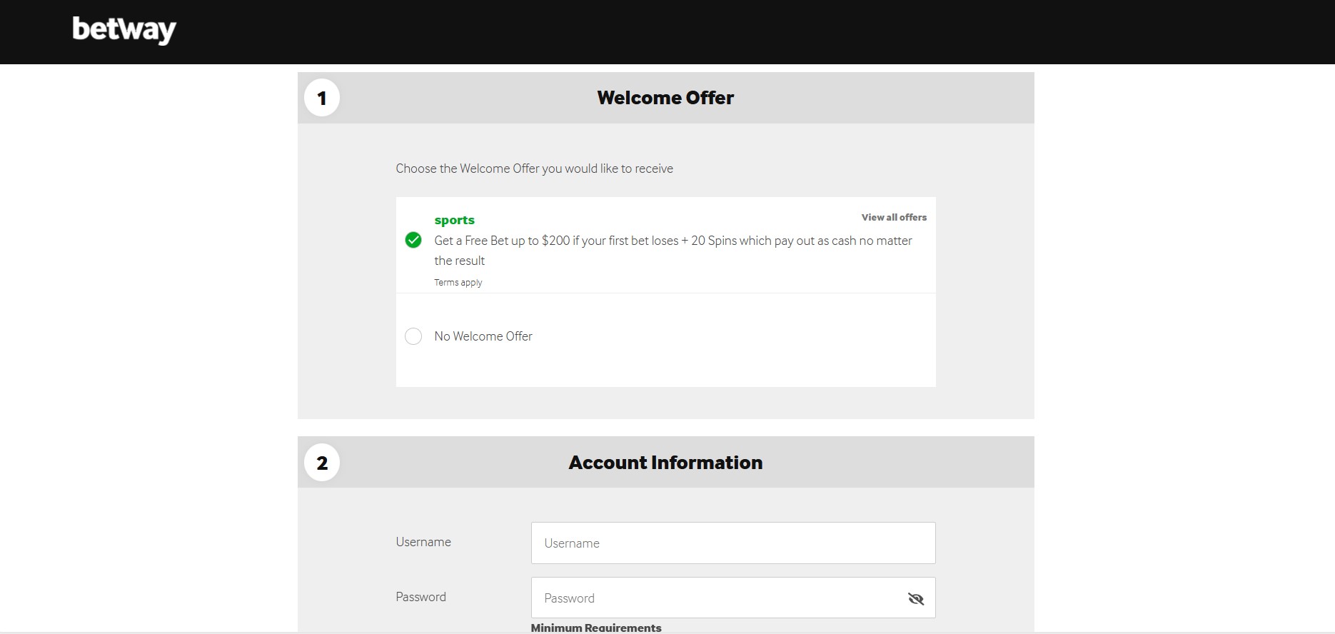 Betway Register
