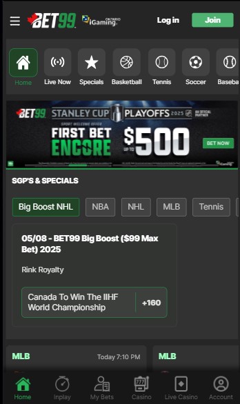 Bet99 Homepage