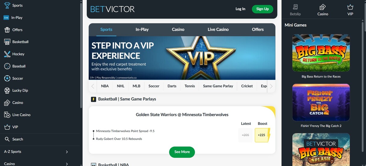 Homepage BetVictor