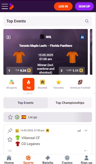 Tonybet Homepage