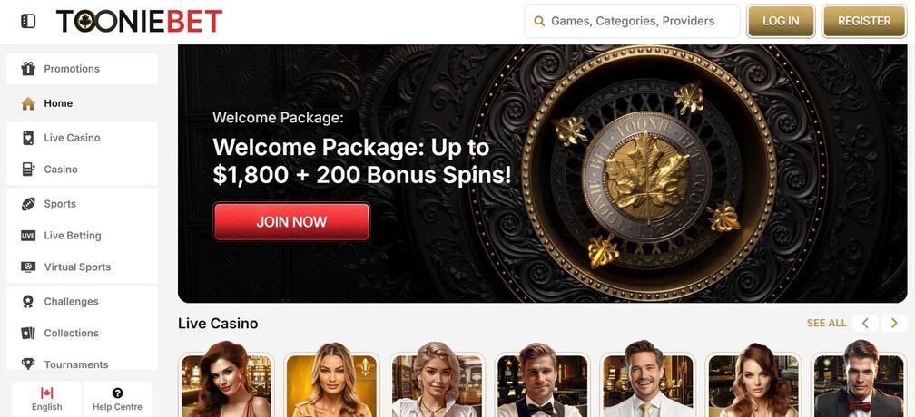 Homepage Tooniebet
