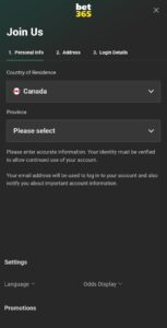 Registration Bet365