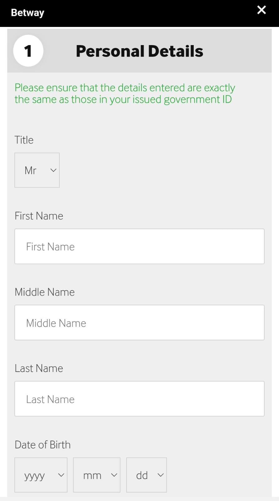 Betway Register