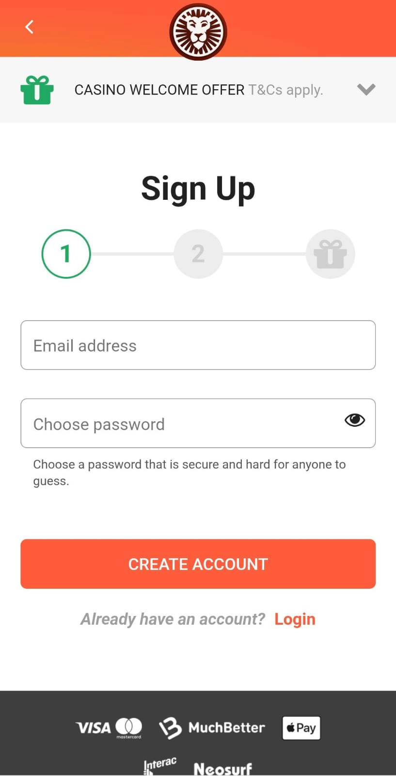 LeoVegas Registration