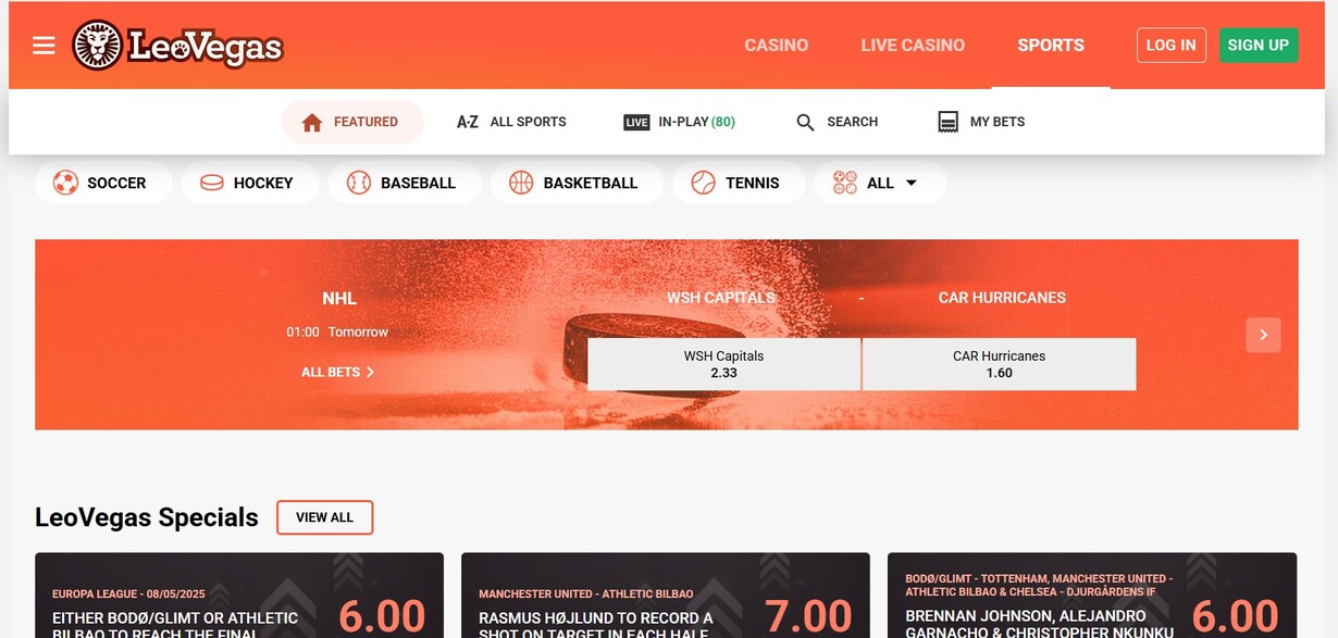 LeoVegas Homepage