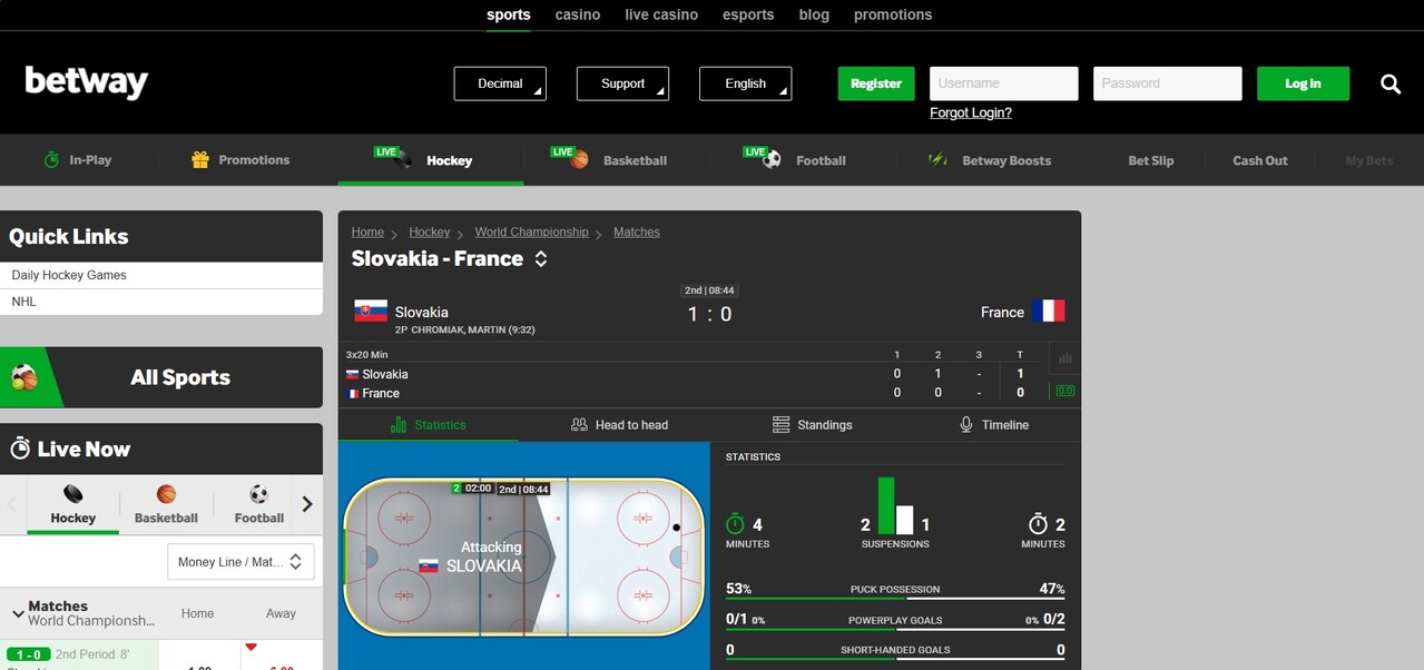 Live Betting Betway