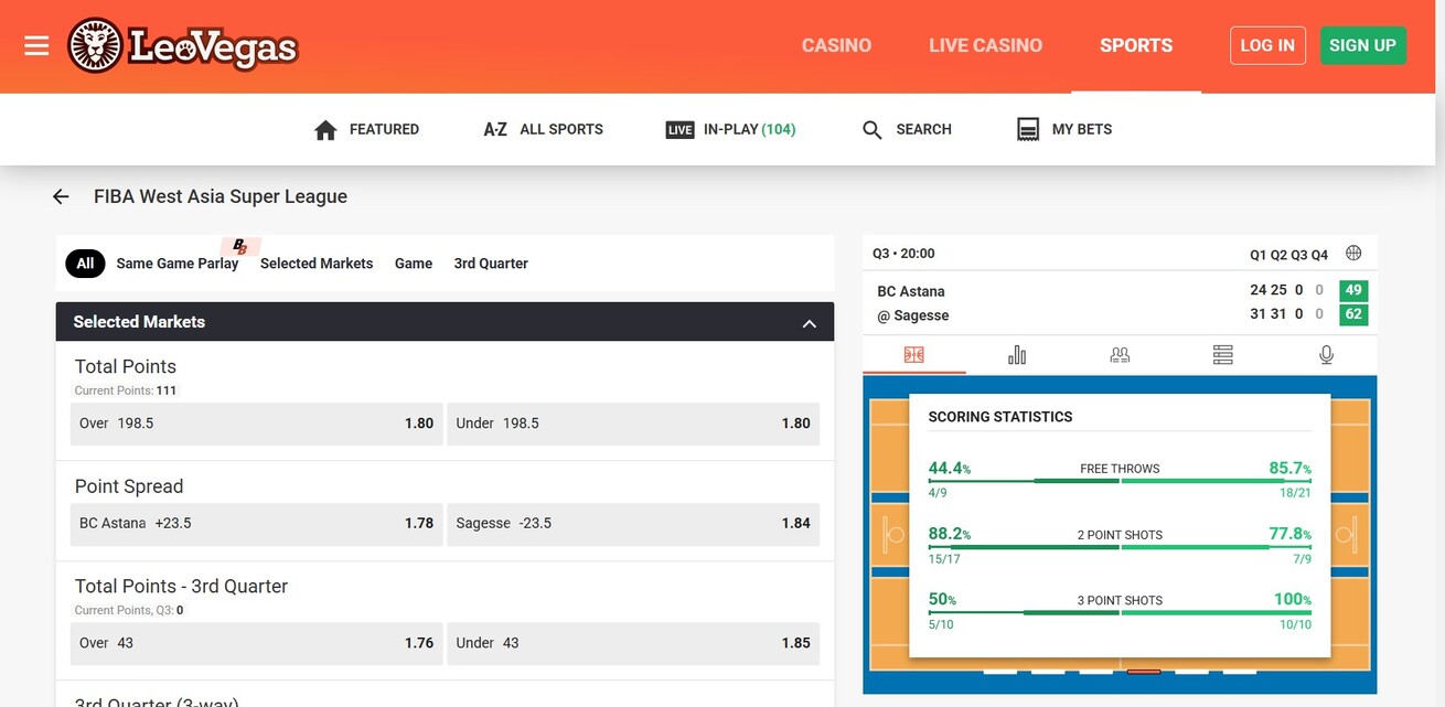 Live Betting Leovegas