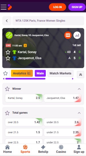Tonybet Live Betting