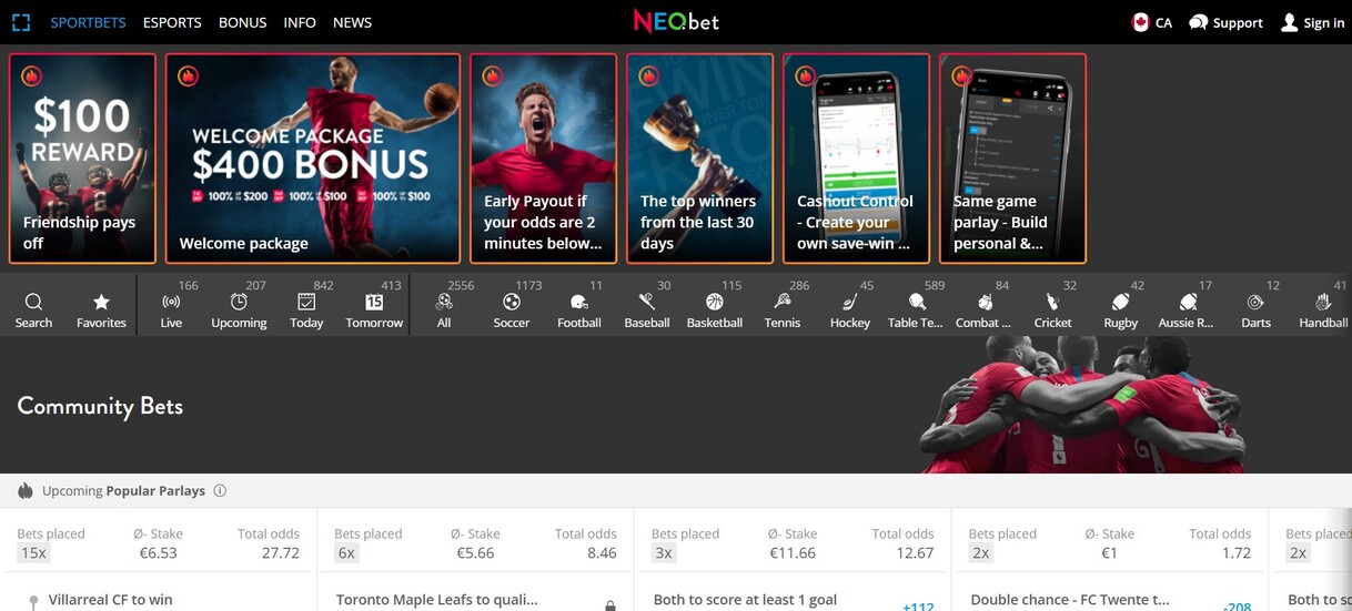 Neobet Homepage 