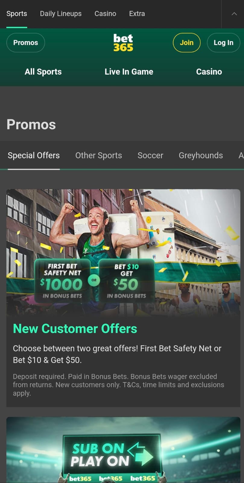Promotions Bet365