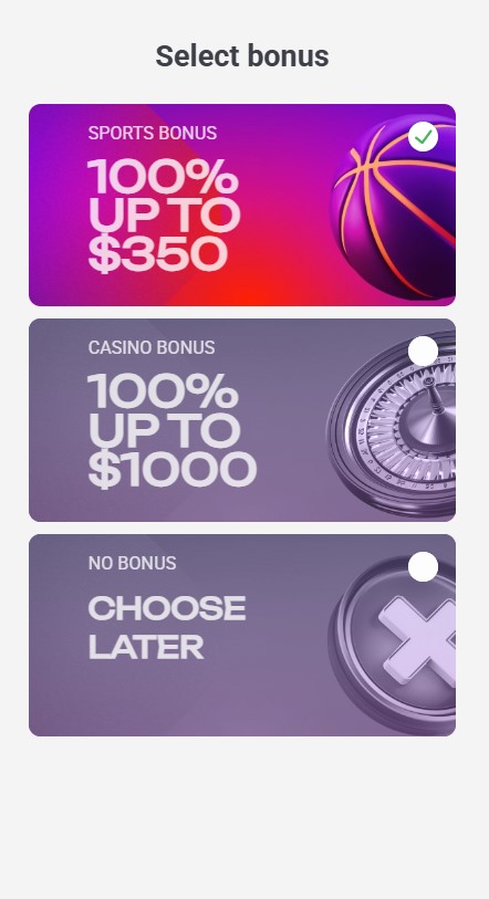 Select Bonus Tonybet
