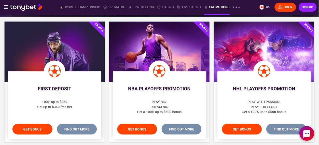 Tonybet Promotions