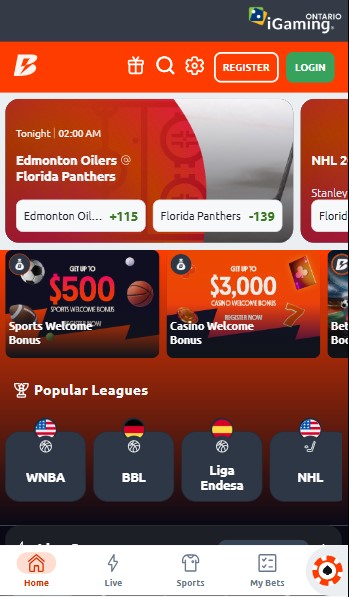 Betano Homepage Canada mobile