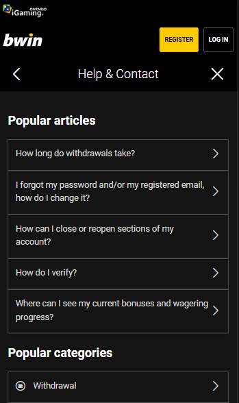 Customer Support Bwin Canada Mobile