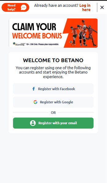 Register Betano