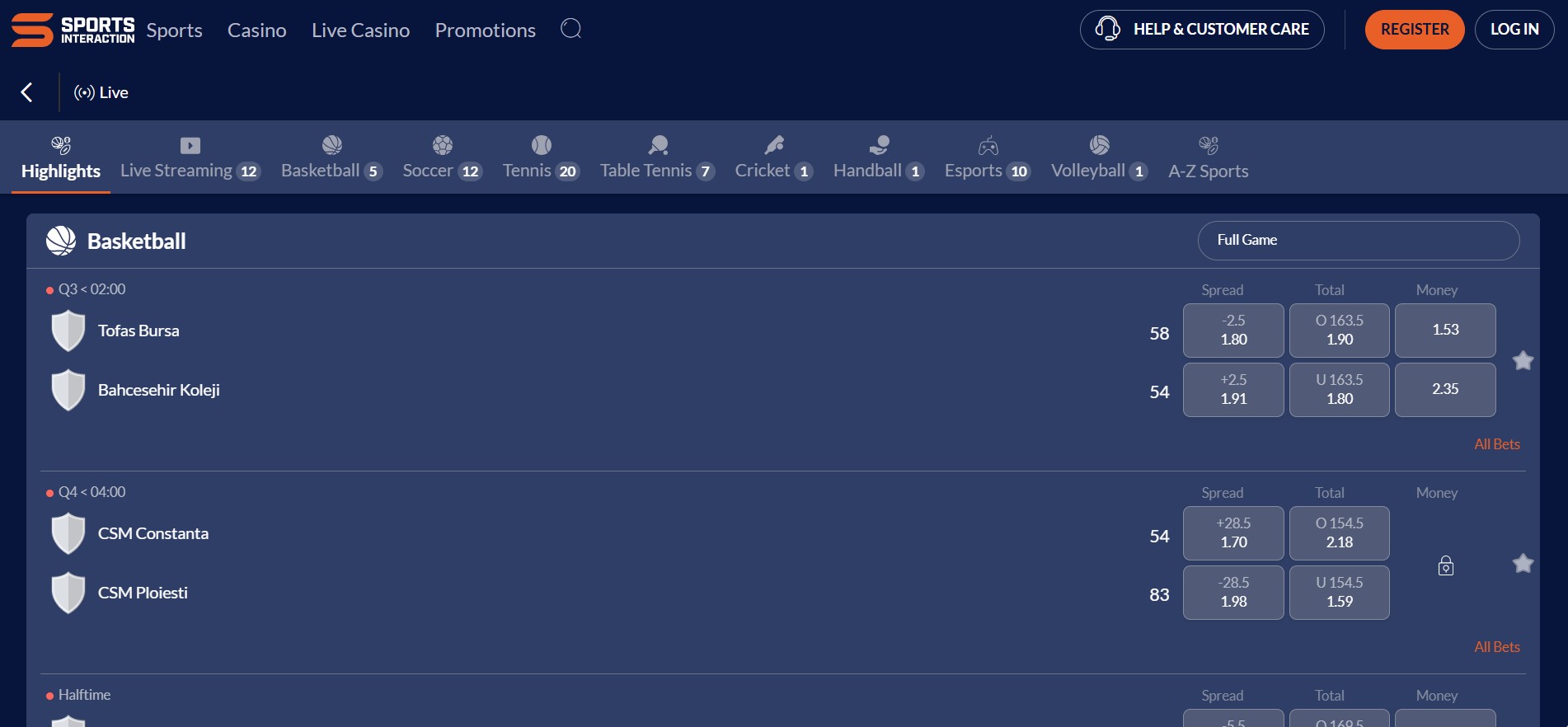 SportsInteraction LiveBetting Canada