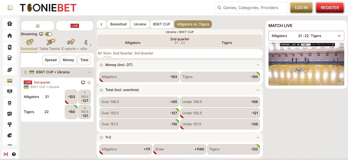 Live Betting Tooniebet Canada