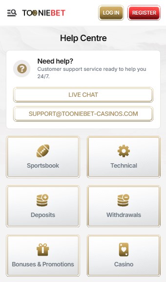 Tooniebet Canada Sports Help Center