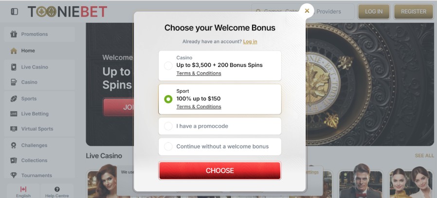 Tooniebet Registration Step2