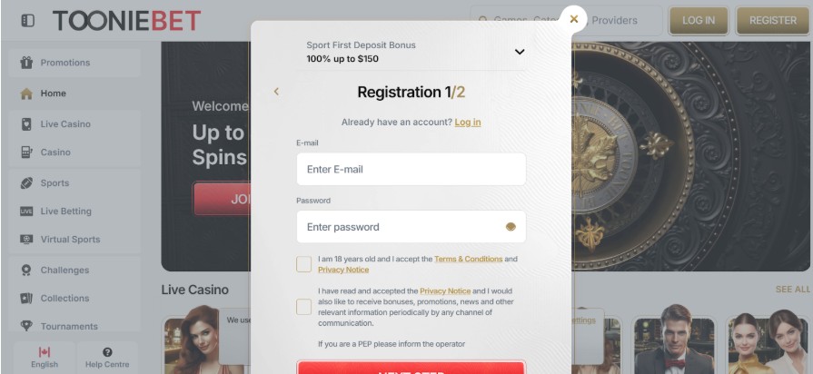 Tooniebet Registration Step3