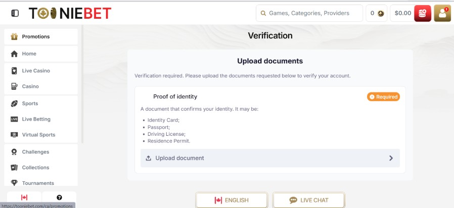 Tooniebet Registration Step5