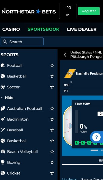 NorthStar Bets Canada Inplay Sportsbook
