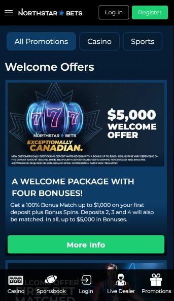 NorthStar Bets Canada Promotions Sportsbook