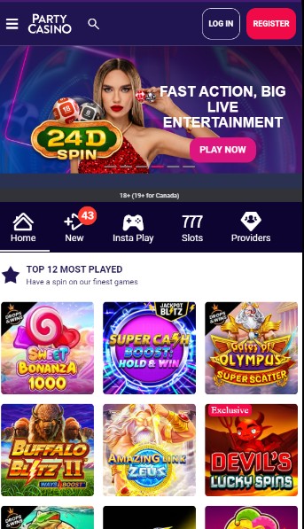 PartyCasino Casino Homepage Canada