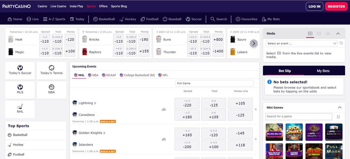 PartyCasino Sports Homepage Canada pc