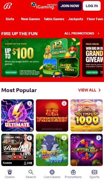 Bally bet Canada Casino Homepage