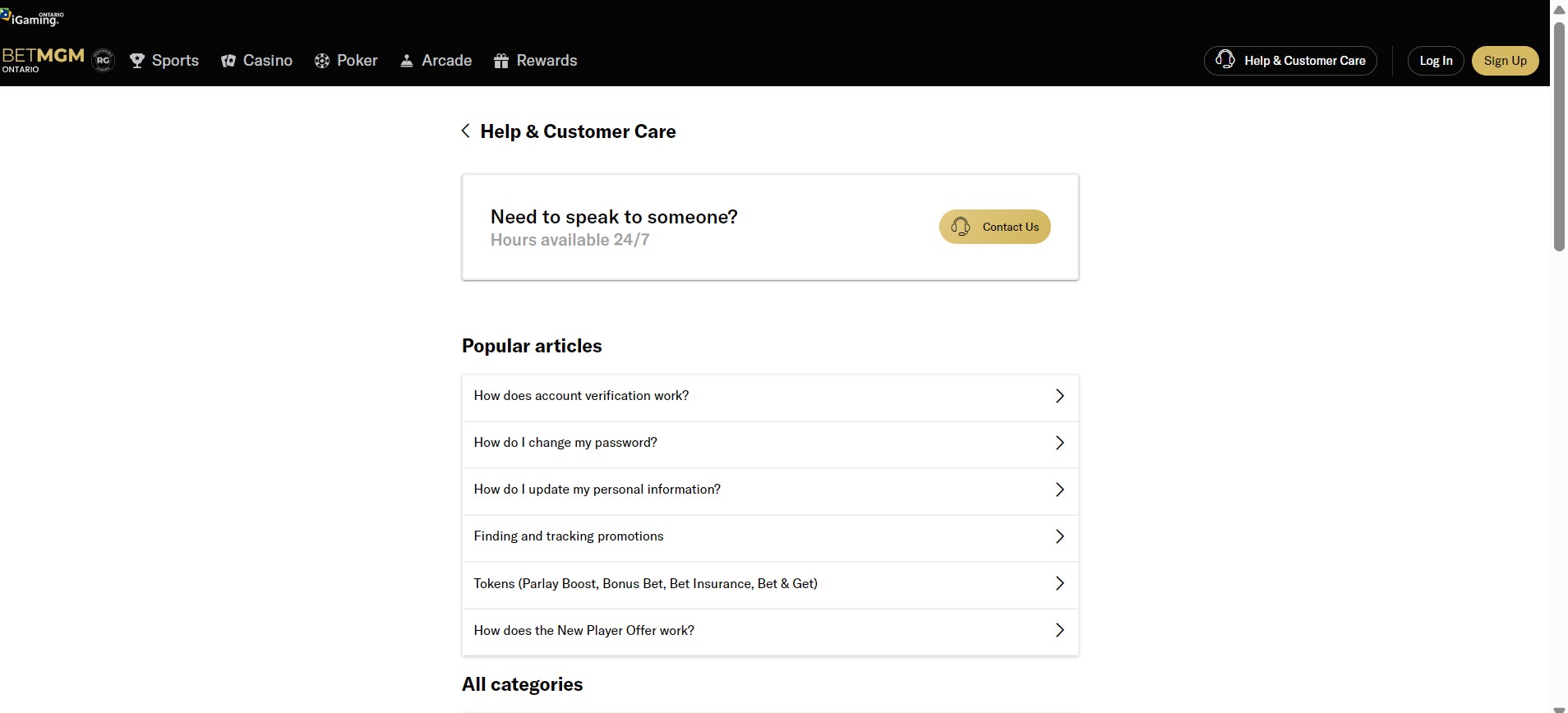 BetMGM Sports Ontario Customer Help