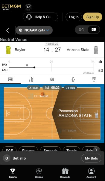 BetMGM Sports Ontario Live Betting