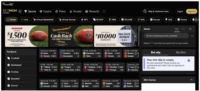 BetMGM Sports Ontario Registration Step1