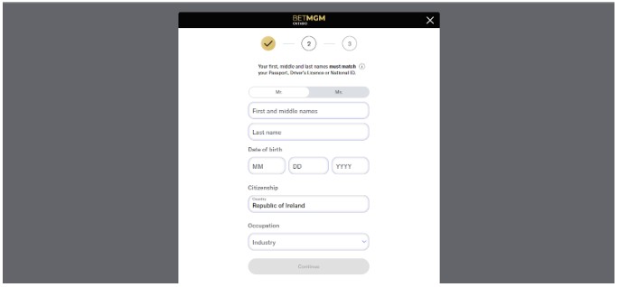 BetMGM Sports Ontario Registration Step3
