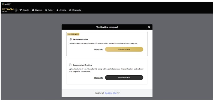 BetMGM Sports Ontario Registration Step5