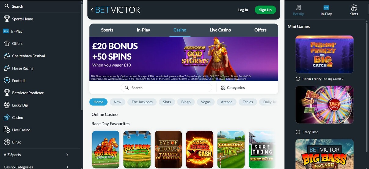 Betvictor Casino Ontario Homepage pc