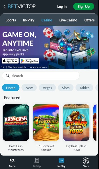 Betvictor Casino Ontario Homepage
