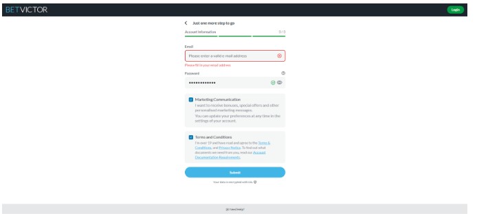 Betvictor Sports Ontario Registration Step3