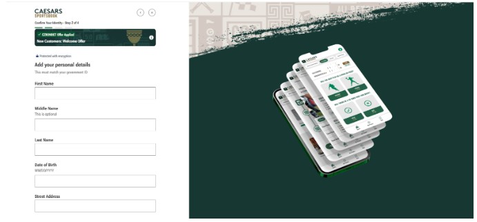 Caesars Canada Registration Step3