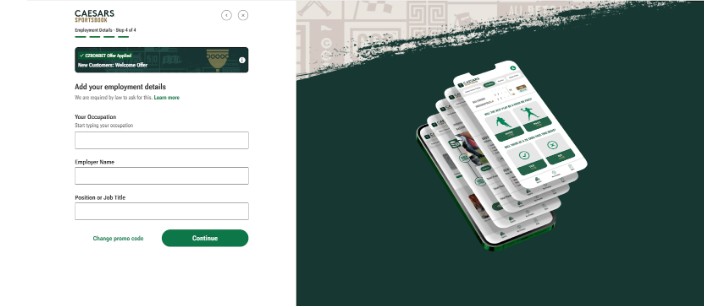 Caesars Canada Registration Step4