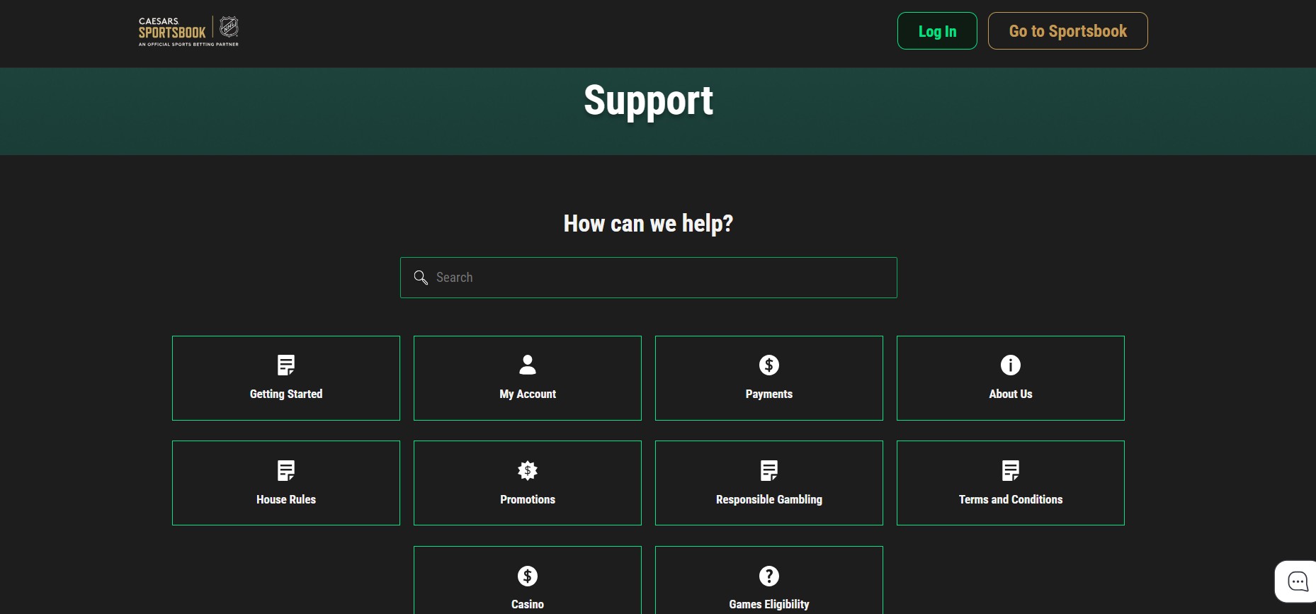 Caesars Canada Sports Customer Support