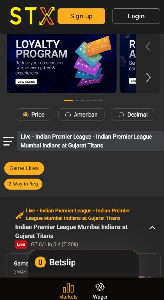 STX Sportsbook Canada Homepage