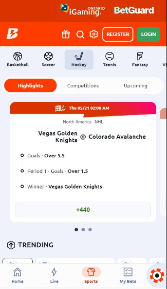 Betano Betting Hockey Canada