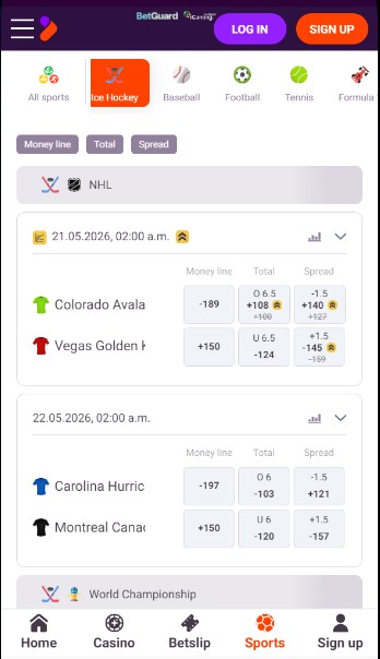 Tonybet Betting Hockey Canada