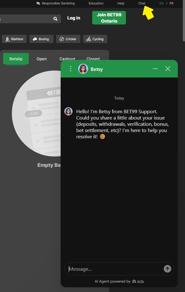 chat live bet99 Canada