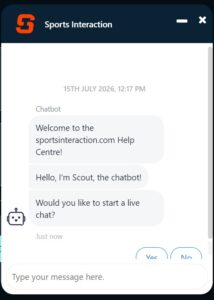 Live chat sports interaction canada